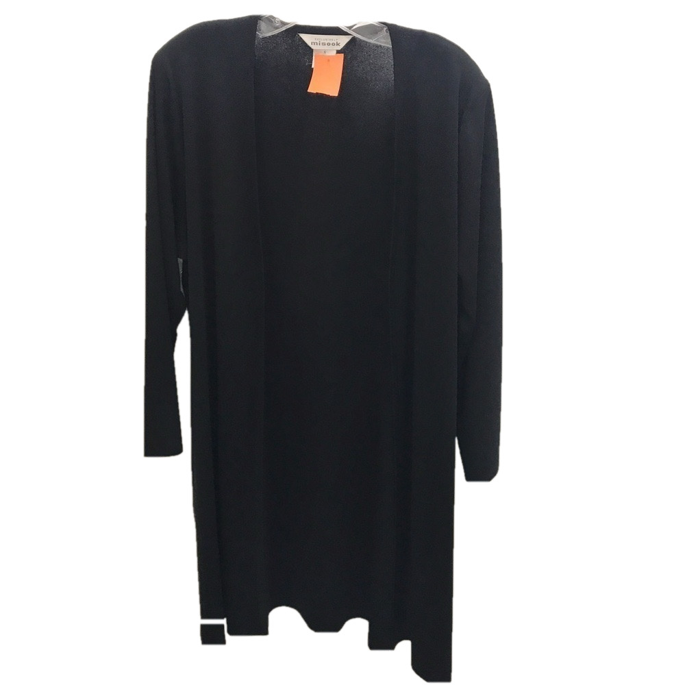 Misook Black Long Knit Cardigan